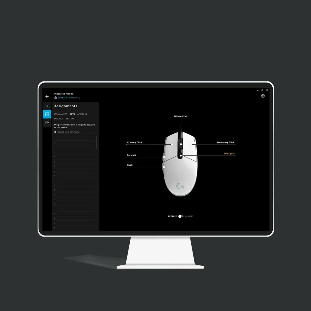 Maus Logitech G G203 LIGHTSYNC, USB Type-A, 8000 DPI, 1 ms, Bardhë - 8