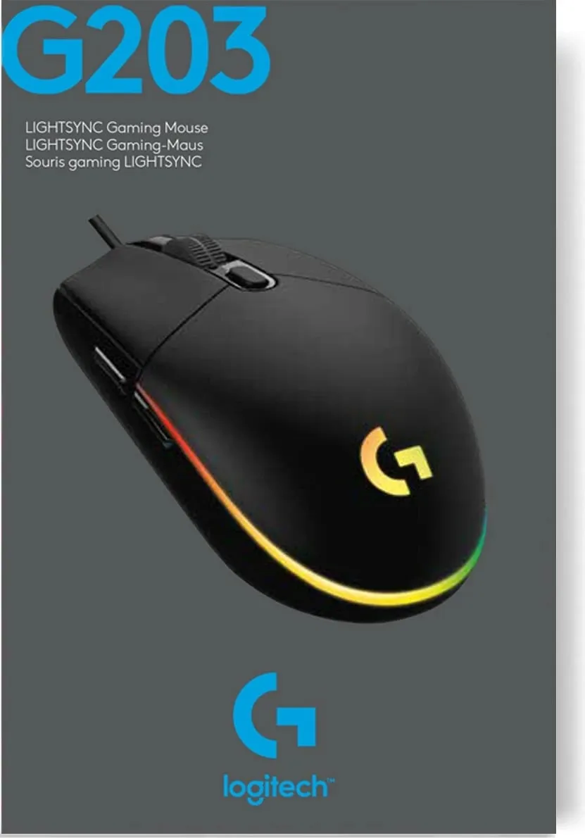 Maus Logitech G G203 LIGHTSYNC, USB Type-A, 8000 DPI, 1 ms, Bardhë - 9