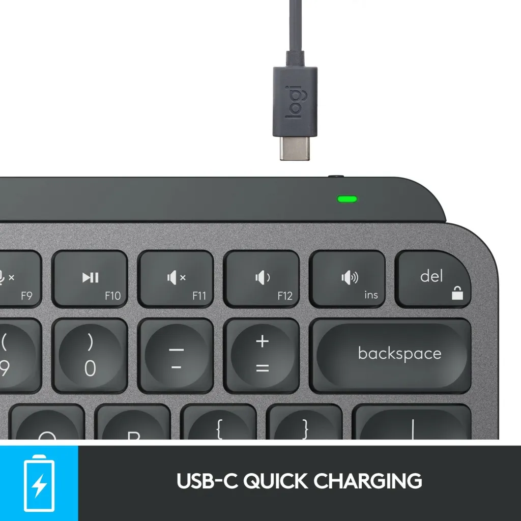 Tastierë Logitech MX Keys Mini, wireless, e ndriçuar, gri e errët - 5