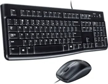 Komplet maus dhe tastierë Logitech MK120 / 920-002540, GER-layout, me kabllo USB, e zezë