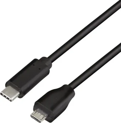 Kabllo USB LogiLink CU0196, USB C në microUSB, 0.5m, e zezë - 1