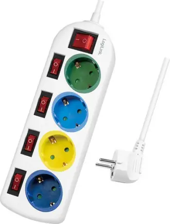 Shirit rryme LogiLink LPS257, 4 presa, kabllo 1.5m, shumëngjyrësh