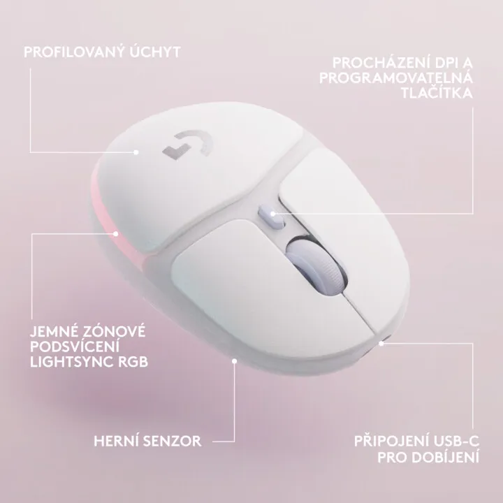 Maus Logitech G705, i bardhë - 6