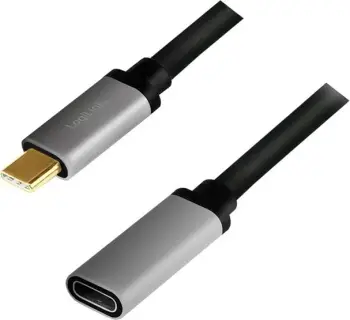 Kabllo USB LogiLink CUA0105, USB C në USB C, 0.5 m, USB 3.2 Gen 2, e zezë gri