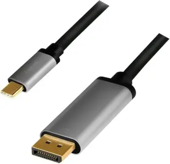 Kabllo LogiLink CUA0100 USB C në HDMI, 1.8 m, e zezë argjendi