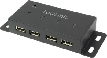Hub USB LogiLink UA0141A, USB 2.0, 480 Mbit/s, Metal, 1 m, E zezë