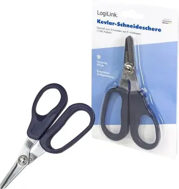 Gërshërë për fibër optike LogiLink WZ0065, teh çelik krom vanadium, ergonomike, blu navy