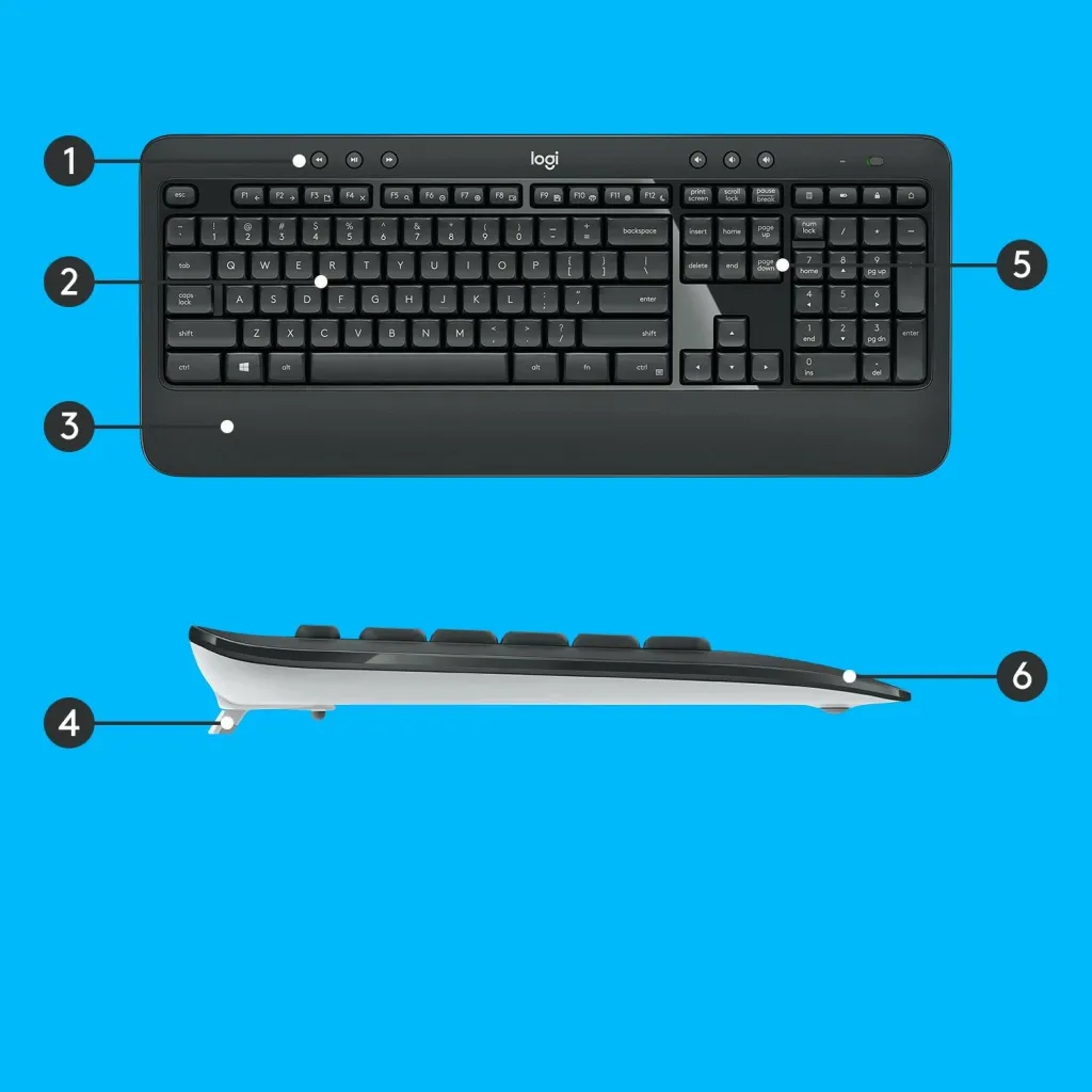 Set tastiere dhe mausi Logitech MK540 Advanced, wireless, karbon - 6