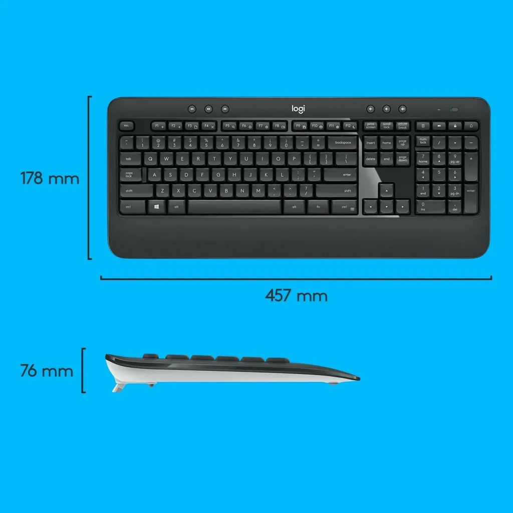 Set tastiere dhe mausi Logitech MK540 Advanced, wireless, karbon - 7