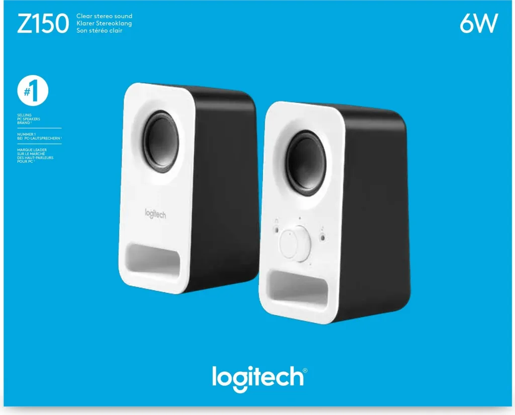 Boksa multimedia Logitech z150, 2.0 kanale, me kabllo, 3 W, të bardhë - 5