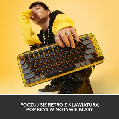 Tastierë Logitech POP Keys (920-010735), e zezë/ verdhë - 1