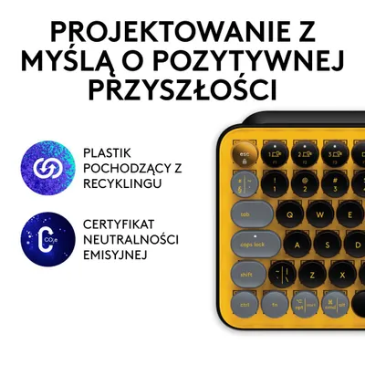 Tastierë Logitech POP Keys (920-010735), e zezë/ verdhë - 4