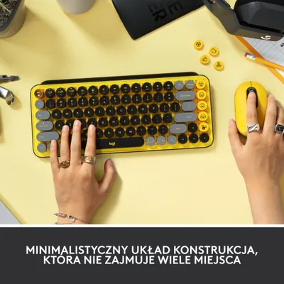 Tastierë Logitech POP Keys (920-010735), e zezë/ verdhë - 6