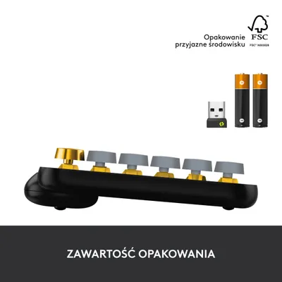 Tastierë Logitech POP Keys (920-010735), e zezë/ verdhë - 8