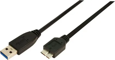 Kabllo LogiLink USB-A - micro-B, 1 m, e zezë - 1