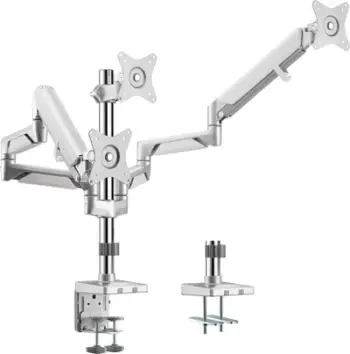 Krah monitori LogiLink BP0090, manual, 3 ekrane, 17-27 inç, 7 kg, argjendtë