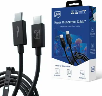 Kabllo 3MK Hyper ThunderBolt, 240W, 1.0m, e zezë