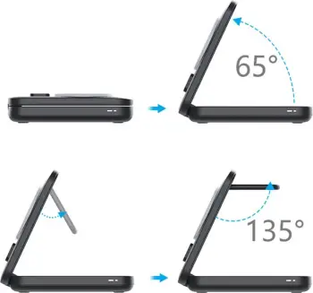 Karikues wireless 3MK MagRocket 3-in-1, 15W, zi