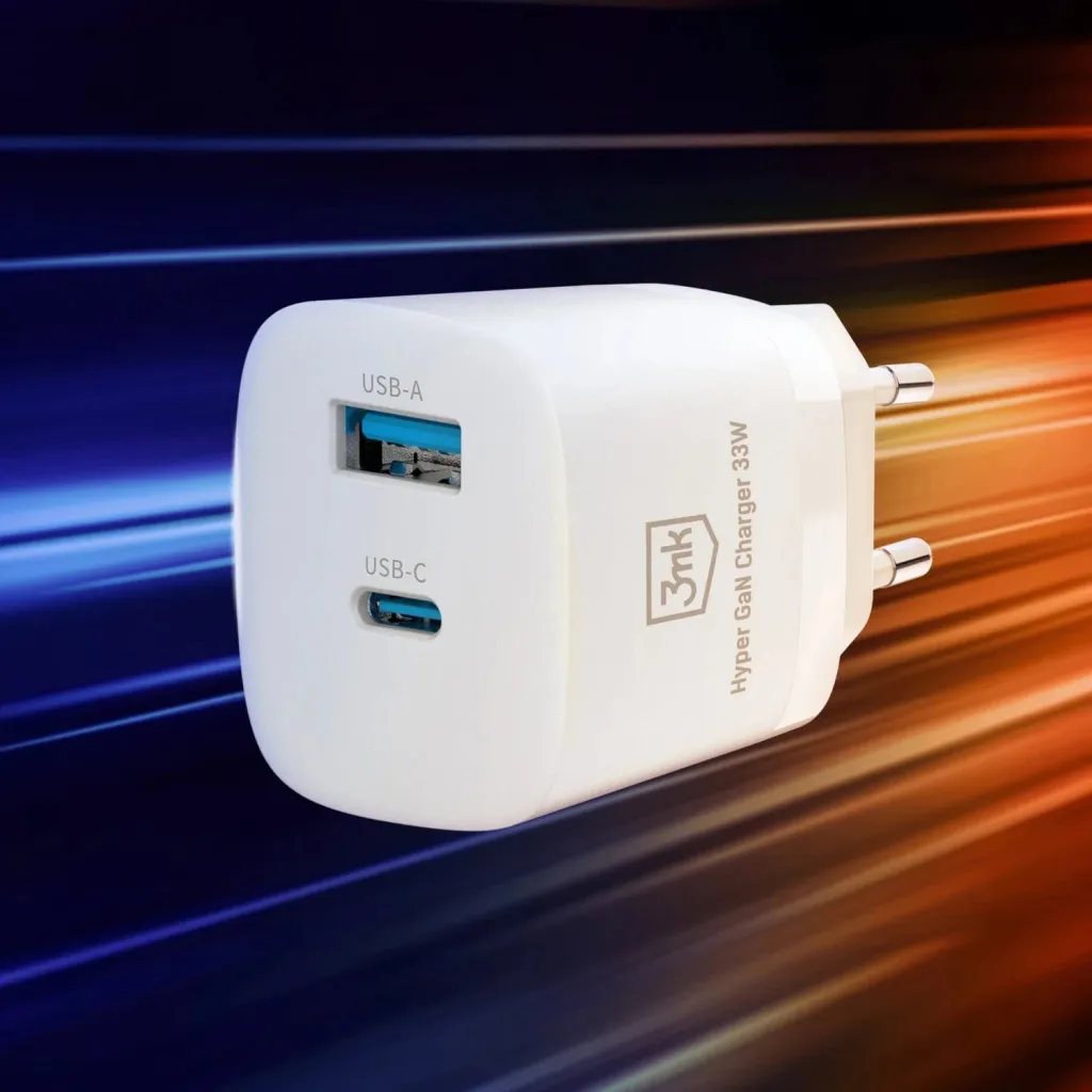 Karikues USB-A/USB-C, 3MK Hyper GaN, 33W, i bardhë - 6