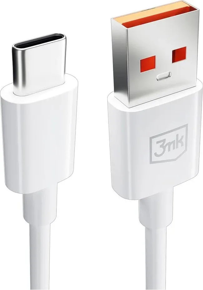 Kabllo karikuese 3mk Hyper USB-A - USB-C 1.2m 5A, e bardhë - 11