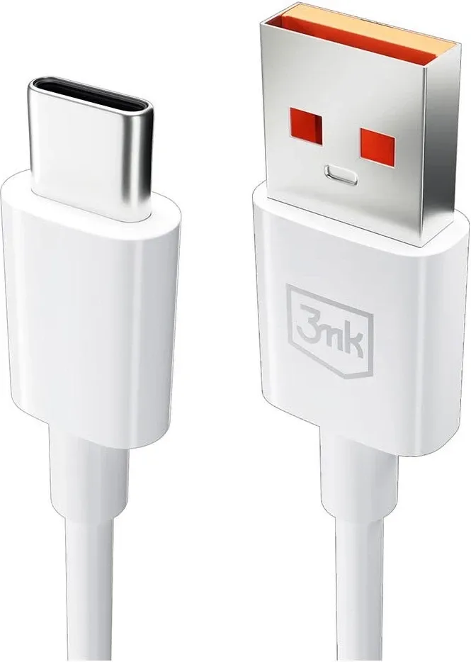 Kabllo karikuese 3mk Hyper USB-A - USB-C 1.2m 5A, e bardhë - 12
