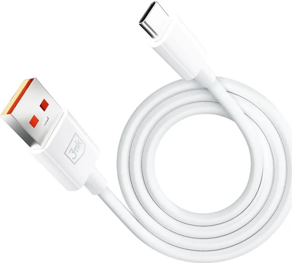 Kabllo karikuese 3mk Hyper USB-A - USB-C 1.2m 5A, e bardhë - 3