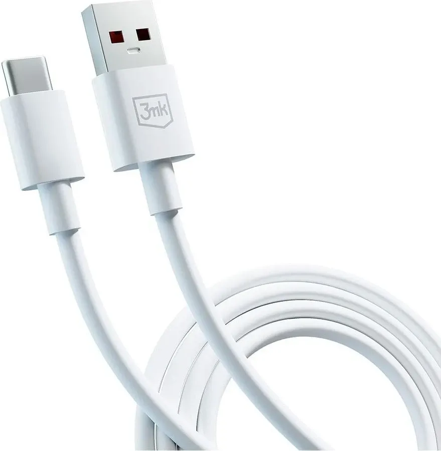 Kabllo karikuese 3mk Hyper USB-A - USB-C 1.2m 5A, e bardhë - 7