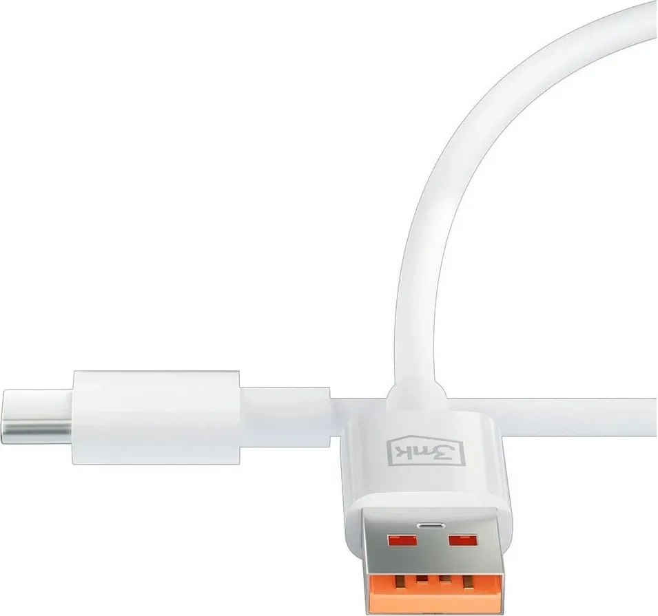 Kabllo karikuese 3mk Hyper USB-A - USB-C 1.2m 5A, e bardhë - 9