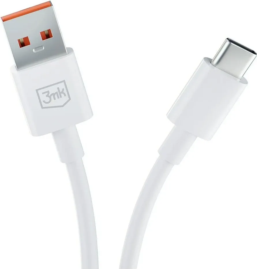 Kabllo karikuese 3mk Hyper USB-A - USB-C 1.2m 5A, e bardhë - 10