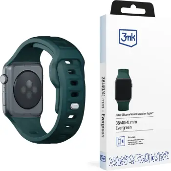 Rrip ore 3mk Silicone Watch Strap, për Apple Watch 42/44/45/49 mm, silikon, jeshile e errët