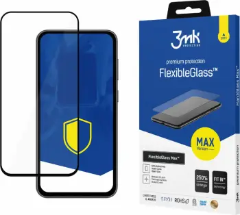 Mbrojtës ekrani 3MK FlexibleGlass Max për Samsung S23 FE, xham hibrid 0.2mm, kornizë e zezë
