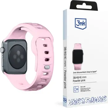 Rrip silikoni 3mk për Apple Watch, kompatibil seri 1 deri 9 SE Ultra, rozë