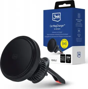 Mbajtëse telefoni 3MK Car MagCharger, magnetike, karikim wireless 15W, për grilë ajri, e zezë