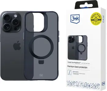 Mbështjellës 3mk Smoke Case Mag&Stand për iPhone 15 Pro, i zi