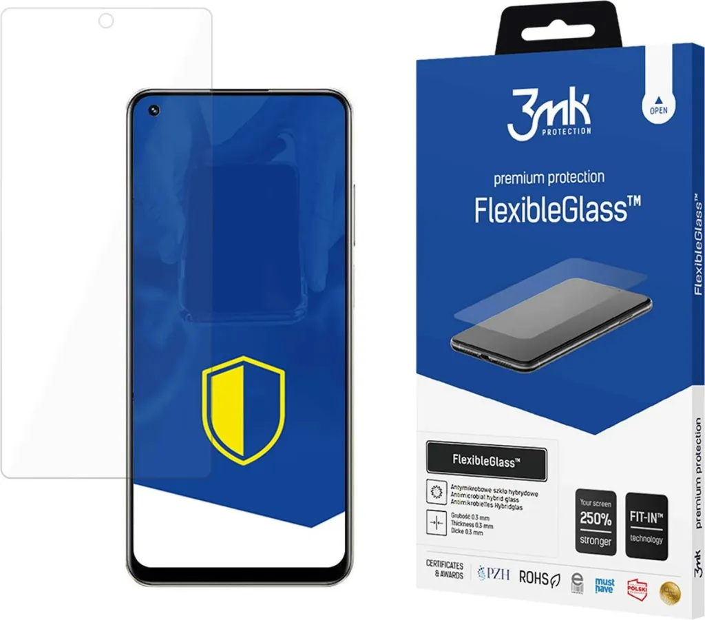Mbrojtës ekrani 3MK Flexible Glass për Realme 10, xham hibrid, 0.3mm, transparent - 1