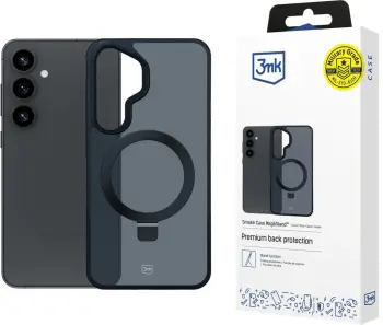 Mbështjellës 3mk Smoke Case Mag&Stand për Samsung Galaxy S25+, i zi