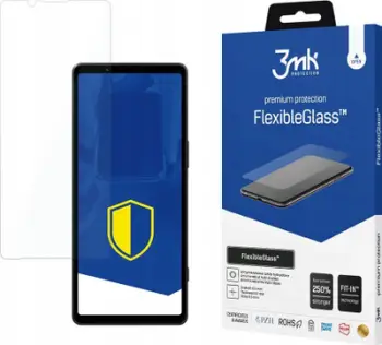 Mbrojtëse ekrani 3MK FlexibleGlass për Sony Xperia 5 V, xham hibrid, transparente