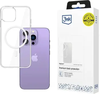 Kapotë mbrojtëse 3MK MagCase për Apple iPhone 14 Pro Max, transparente, e pajisur me MagSafe