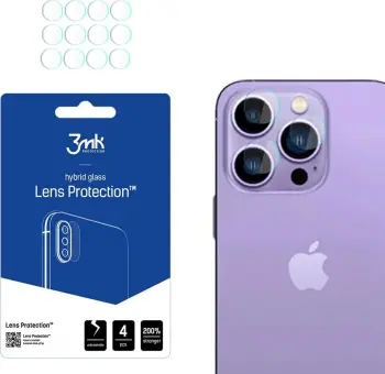 Mbrojtës kamerë 3MK Protection, për iPhone 14 Pro 14 Pro Max, xham hibrid 7H, transparent
