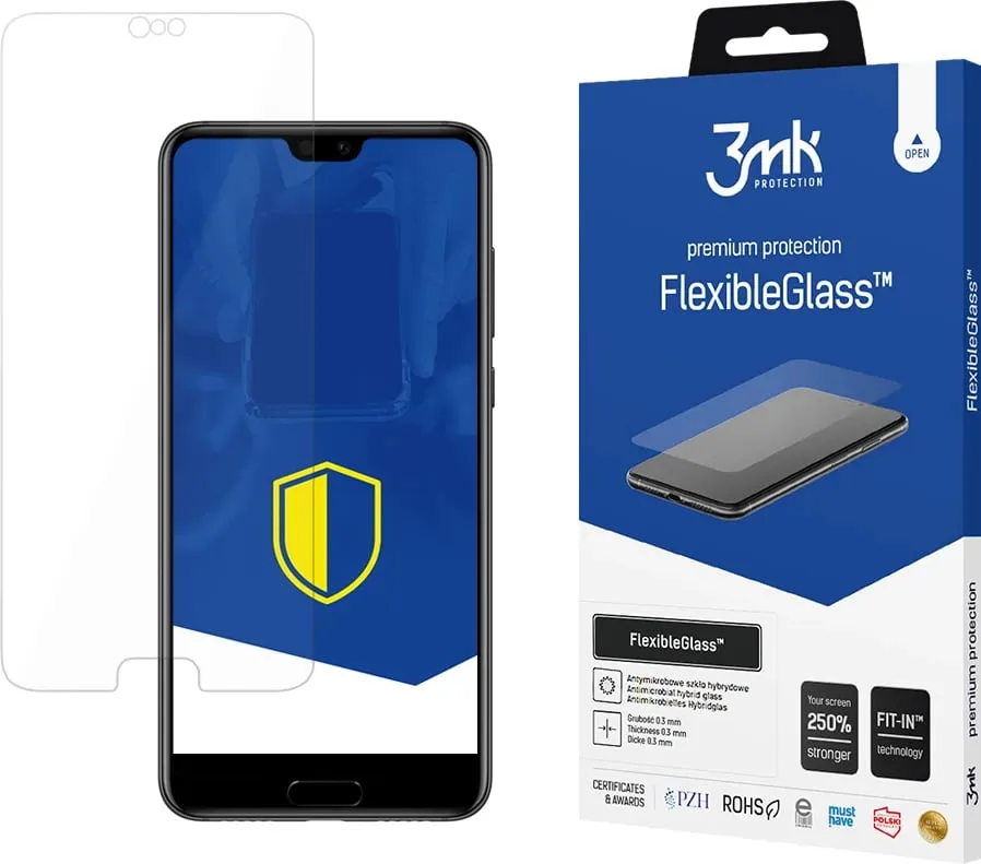 Xham mbrojtës hibrid 3mk FlexibleGlass për Huawei P20 Pro, Transparent - 1