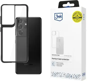 Mbështjellës 3mk Satin Armor Case+ për Samsung Galaxy S21 Ultra, i zi/transparente