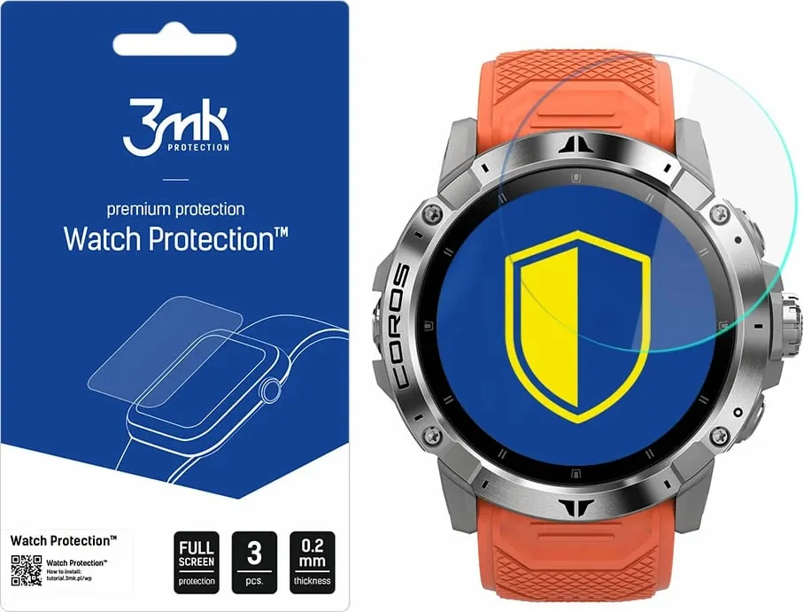 Xham mbrojtës për smartwatch 3mk Protection FlexibleGlass për Coros Vertix 2, set prej 3 copësh - 1