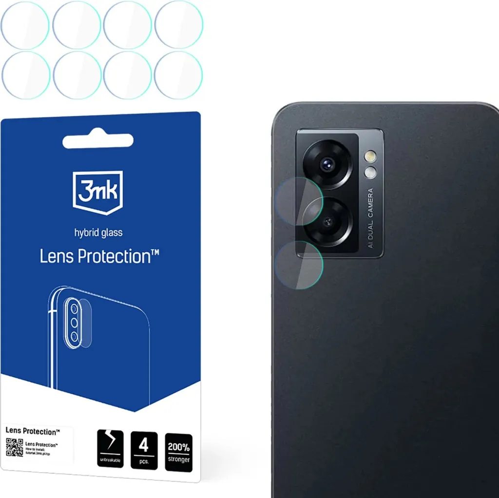 Xham mbrojtës kamerës 3mk Protection për Oppo A77 5G, set 4 copë - 1