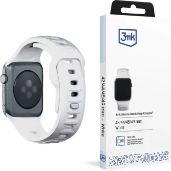 Rrip silikoni për Apple Watch 3mk, 42/44/45/49 mm, Bardhë