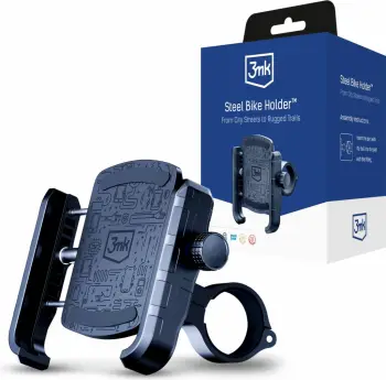 Mbajtëse telefoni për biçikletë 3MK Locking Holder for Bike, metal, universale, e zezë