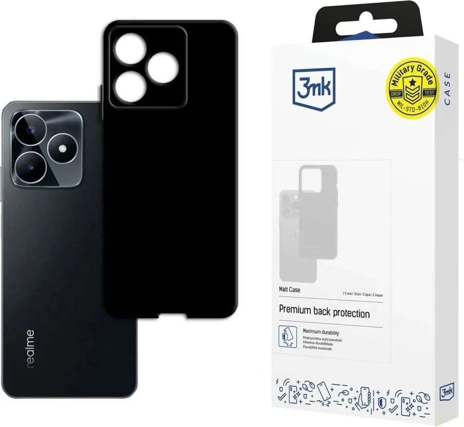 Mbështjellës 3mk Matt Case për Realme C53, i zi - 1