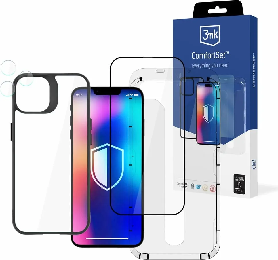 Mbështjellës 3mk Protection Comfort Set 4in1 për iPhone 13 Pro, i zi - 1