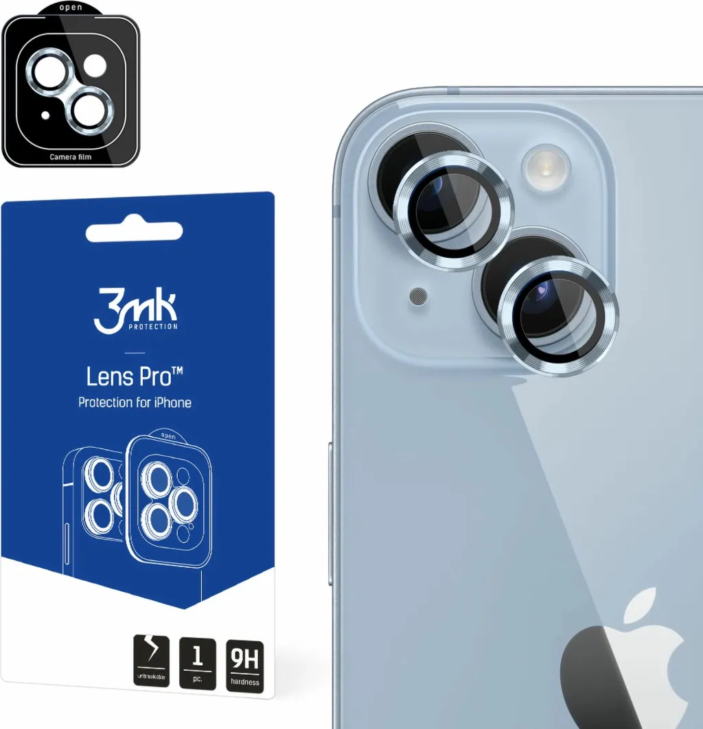Mbrojtës xhami për kamerë 3mk Protection Lens Pro për iPhone 14 Plus, Blu - 1