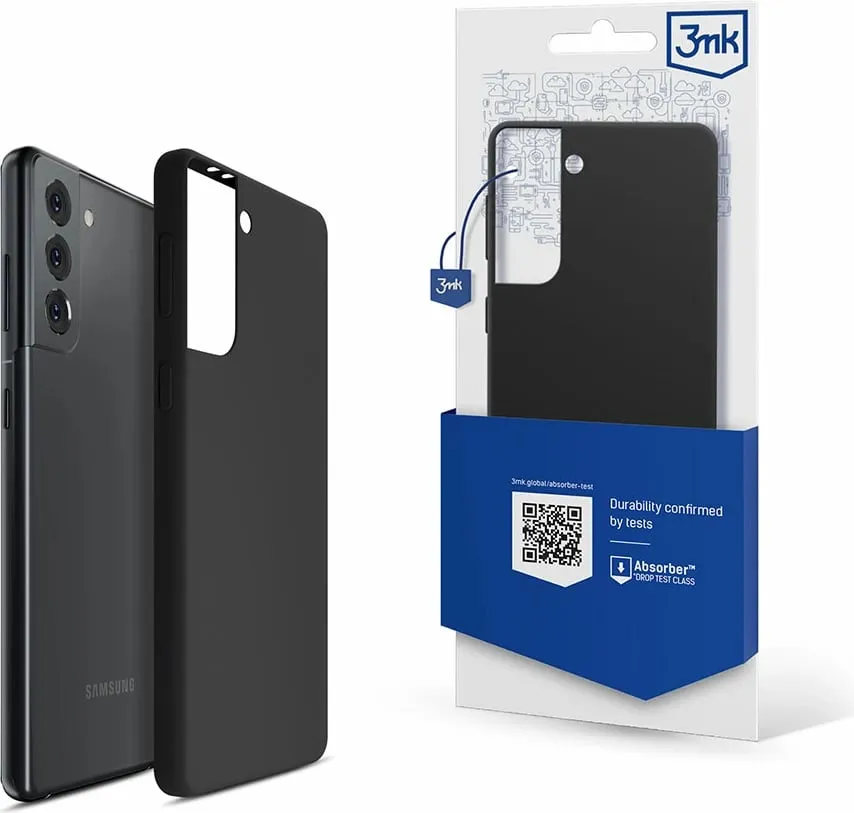 Mbështjellës silikoni 3mk për Samsung Galaxy S21+, i zi - 1