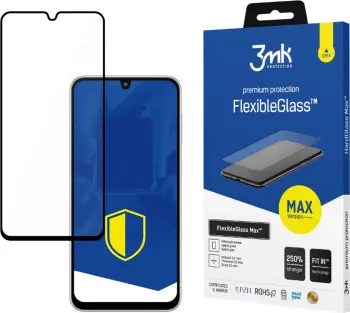 Xham mbrojtës hibrid 3mk FlexibleGlass Max për Samsung Galaxy M16 5G, Zi
